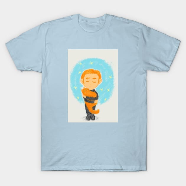 Little Hux with his cat T-Shirt by RekaFodor